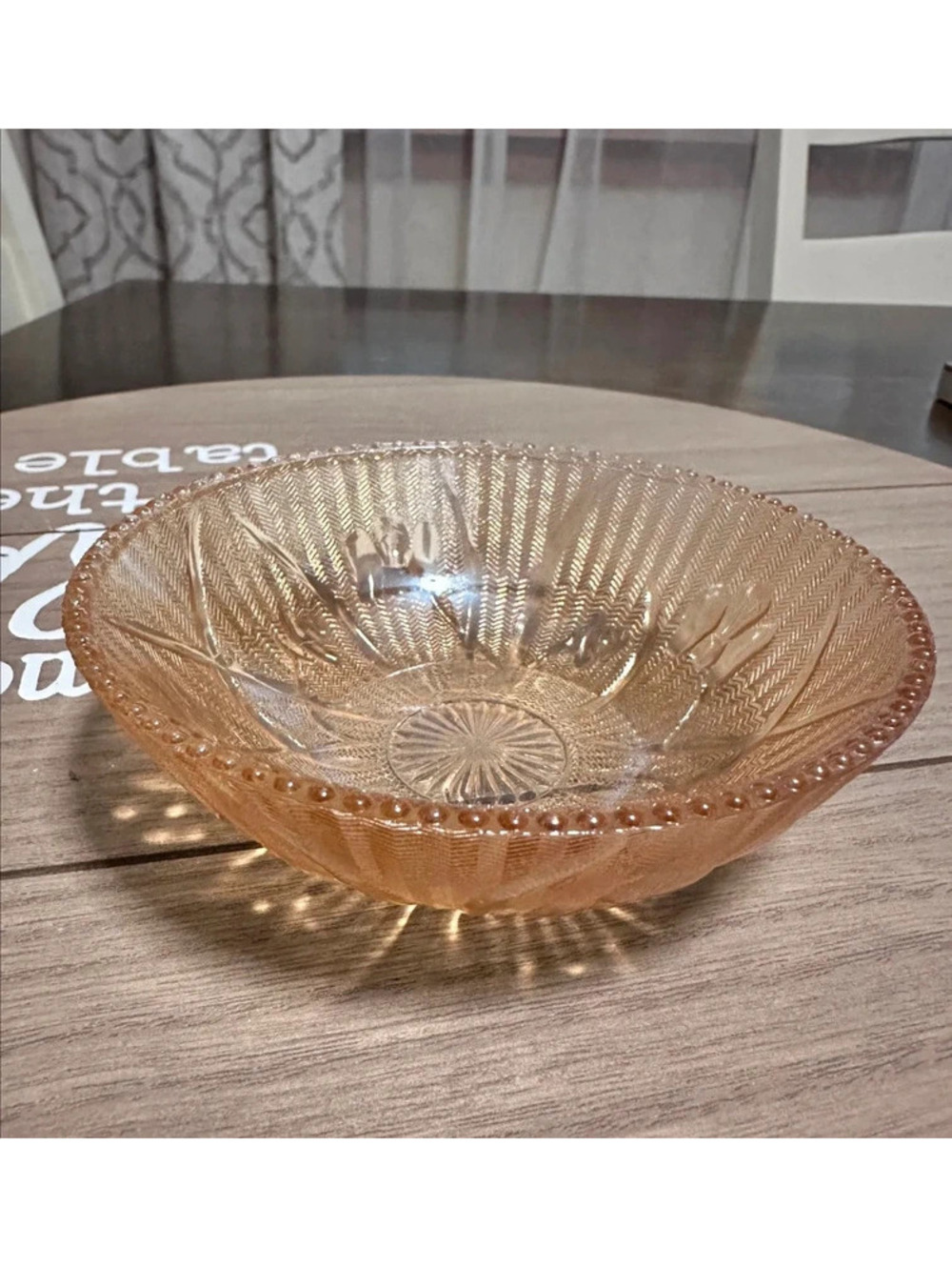 Jeannette Marigold Carnival Glass “Iris and Herringbone” Master Berry Bowl
